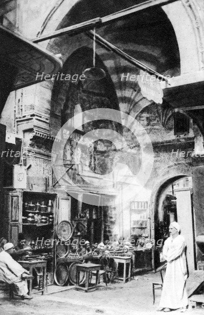 A bazaar in Cairo, Egypt, c1920s. Artist: Unknown
