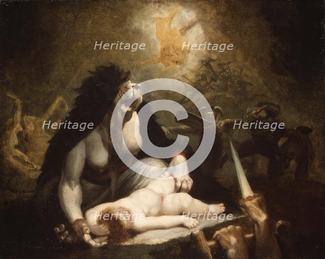 The Night-Hag Visiting Lapland Witches, 1796. Creator: Henry Fuseli.