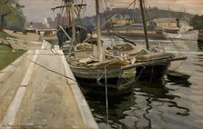 Lime boats, 1908. Creator: Alarik Munsterhjelm.