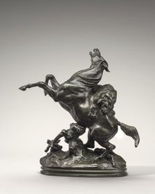 Horse Attacked by a Lion, model n.d., cast 1857/1873. Creator: Antoine-Louis Barye.