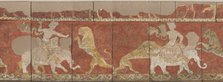 Wall painting from the Red Hall of the Palace in Varakhsha. Fragment.