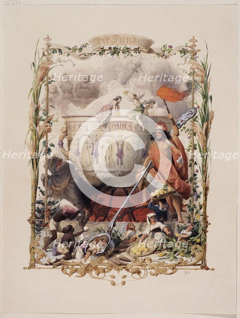 The four main drinks: Punch, 1853. Creator: Adolf Schroedter.