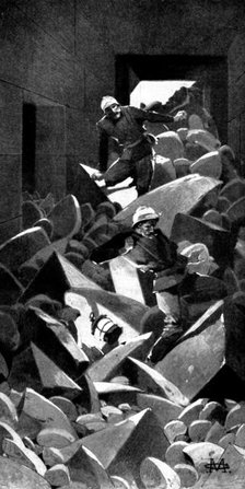 Watched by the Moonlight: I had got nearly to the bottom, when a stone...gave way..., 1898. Creator: Unknown.