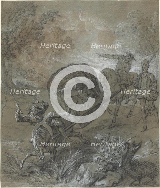 La Rancune en brancard, abattu dans le bourbier, 1726. Creator: Jean-Baptiste Oudry.