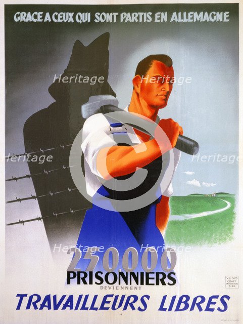 French workers for Germany poster, 1943. Artist: Unknown