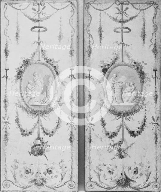 Decorative panel (one of a pair), 18th century. Creator: Manner of Le Riche (active from 1780 at Versailles).