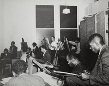 Art class, Harlem Community Art Center, 1938. Creator: Basil.
