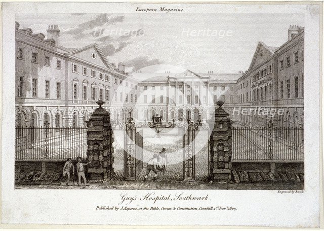 Guy's Hospital, Southwark, London, 1803. Artist: Samuel Rawle