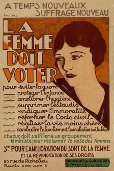 La Femme doit voter: à temps nouveaux, suffrage nouveau , ca 1925-1928. Creator: Barbey, Maurice (ca 1880-after 1939).
