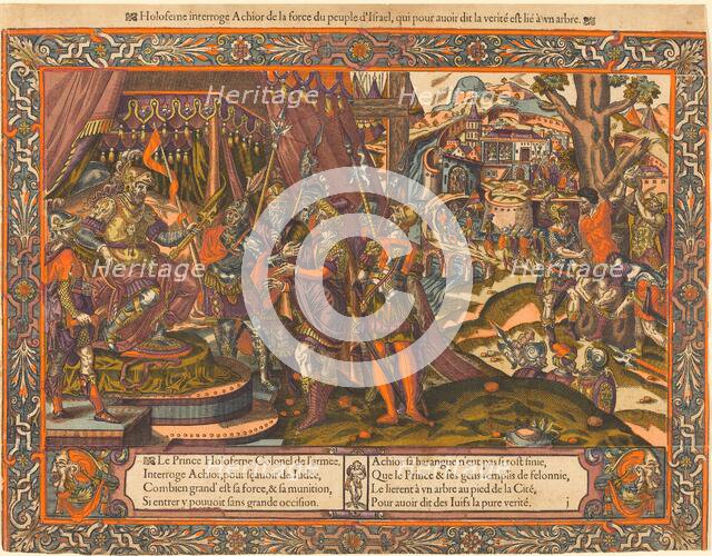 Holofernes Interrogating Achior, c. 1575. Creator: Unknown.