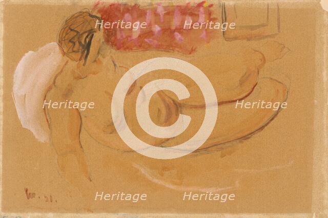 A reclining female nude, 1931. Creator: Cyprian Majernik.