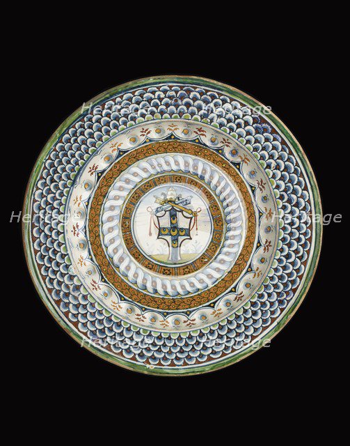 Plate with arms of Pope Pius III (Francesco Todeschere Piccolomini), 1503. Artist: Unknown.