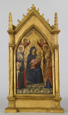 Virgin and Child with Saints Augustine, Nicholas (?), Catherine (?), Lucy, and Angels, c1340-1345. Creator: Pietro Lorenzetti.