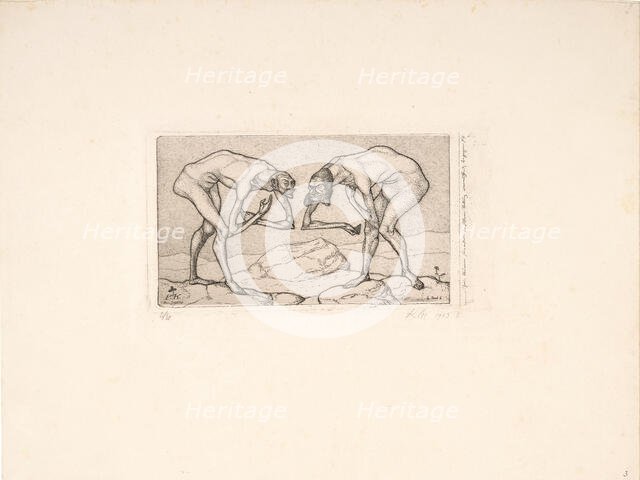 Two Men Meet, Each Believing the Other to Be of Higher Rank. Invention 6, 1903. Creator: Klee, Paul (1879-1940).