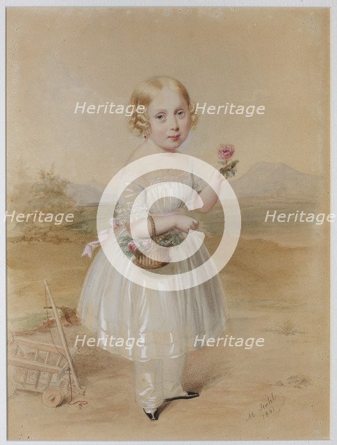 Portrait of a Girl With Rose In Her Hand.