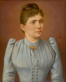 Portrait of a Woman in a Pale Dress, 1893. Creator: FJ Dyck.