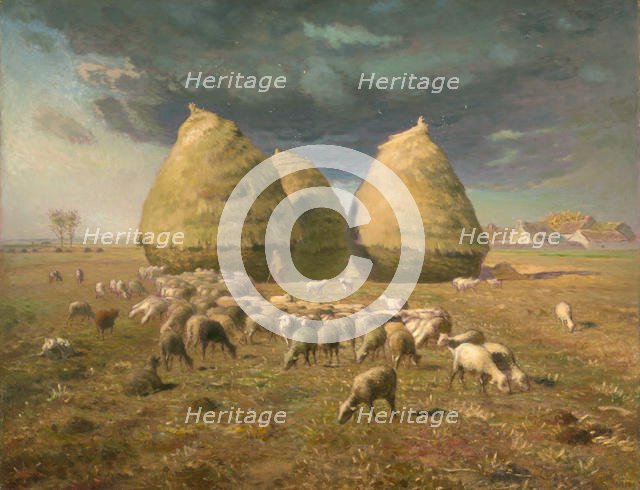 Haystacks: Autumn, ca. 1874. Creator: Jean Francois Millet.