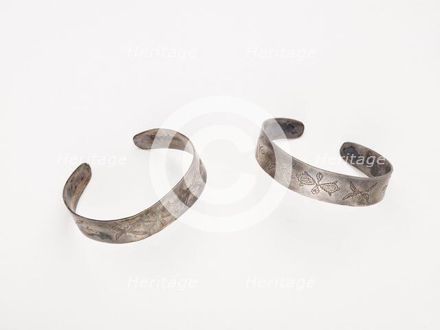 Pair of bracelets, 1860-1900. Creator: Unknown.