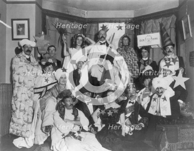 Frances Benjamin Johnston, with friends at costume party, bottom center, n.d.. Creator: Frances Benjamin Johnston.