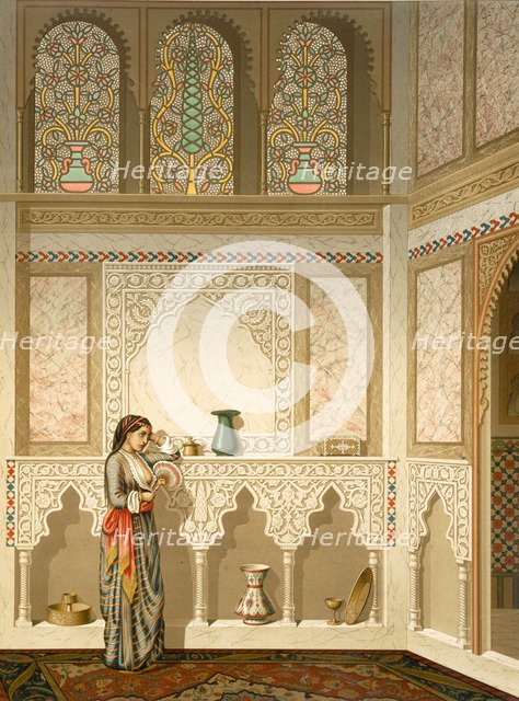Cairo: Interior of the domestic house of Sidi Youssef Adami, pub. 1877. Creator: Emile Prisse d'Avennes (1807-79).