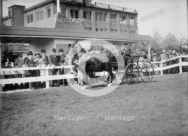 Horse Shows...Gen. Allen And Secretary Dickinson Standing Back of Fence..., 1911. Creator: Harris & Ewing.