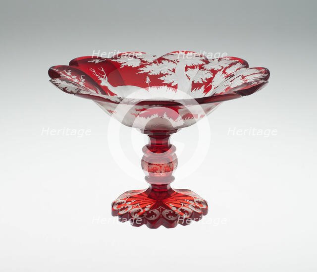 Compote, Bohemia, c. 1850. Creator: Bohemia Glass.