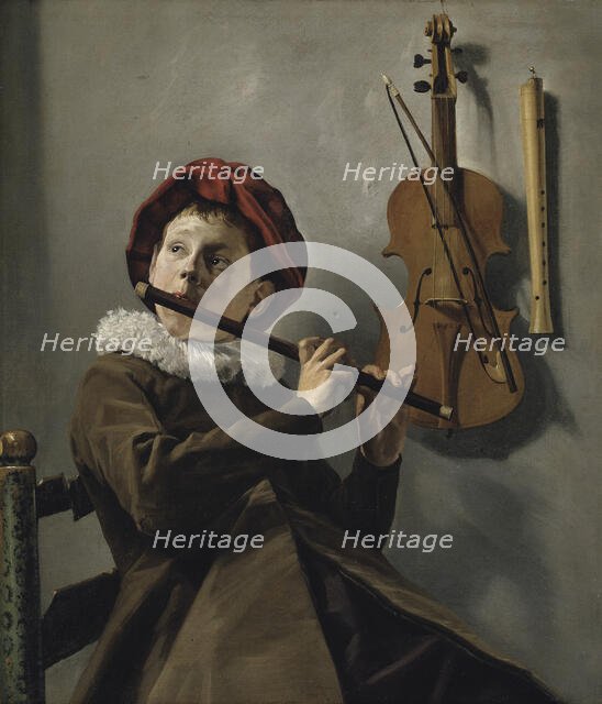 Boy playing the Flute, early 1630s. Creator: Judith Leyster.