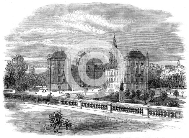 The Queen's visit to Germany: the Ducal Palace and Church of St. Moritz, Coburg..., 1862. Creator: Unknown.