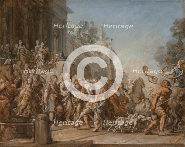The Departure of Dido and Aeneas for the Hunt, between 1772 and 1774. Creator: Jean Bernard Restout.
