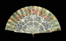 Fan, probably French, 1860-70. Creator: Unknown.