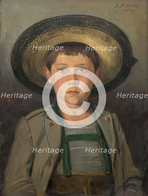 Portrait of Robert Maurer, son of the artist, as a nine-year-old, 1902. Creator: Serafin Maurer.