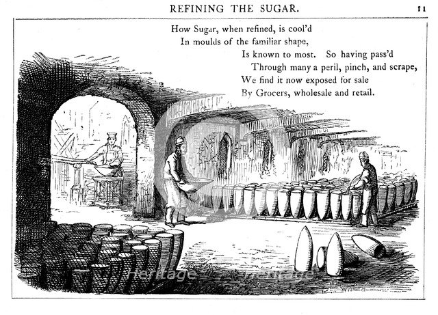 Interior of a sugar refinery, 1860. Artist: Unknown