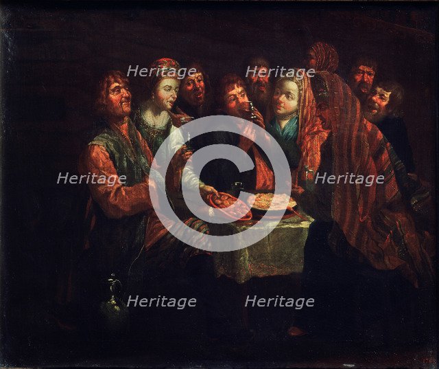 Peasant Feast. Artist: Vishnekov, Al. (First Half of 18th cen.)