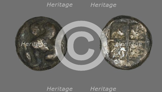 Drachma (Coin) Depicting a Sphinx, 478-412 BCE. Creator: Unknown.