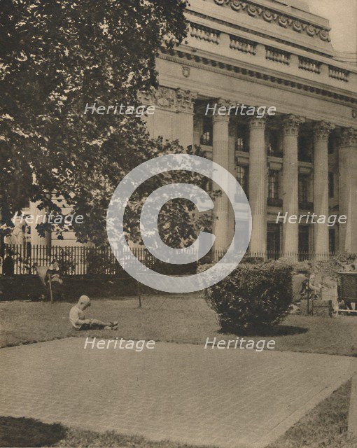 'Children Play Where Once The Scaffold Dripped Blood', c1935. Creator: Donald McLeish.