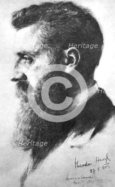 Theodor Herzl (1860-1904), Zionist leader, 1903. Artist: Unknown