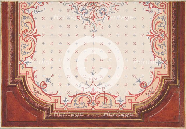 Design for a ceiling, second half 19th century. Creators: Jules-Edmond-Charles Lachaise, Eugène-Pierre Gourdet.
