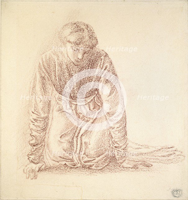 Kneeling Figure of a Woman, late 19th century. Artist: Sir Edward Coley Burne-Jones.