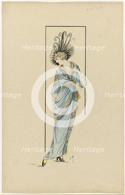 Woman in blue dress, 1913-1914, (c.1912-c.1913). Creator: Jan van Brock.