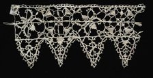 Needlepoint (Reticella) and Bobbin Lace Insertion and Edging, late 16th century. Creator: Unknown.