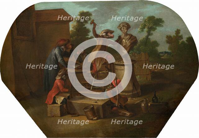 Singerie: The Sculptor, c. 1739. Creator: Christophe Huet.