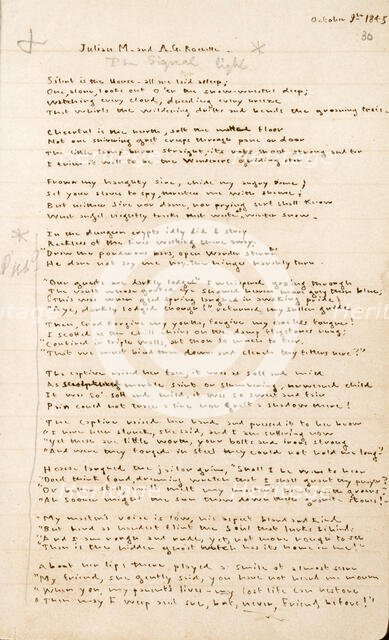 "The Gondal Poems" by Emily Brontë, 1844-1848.  Creator: Emily Brontë.