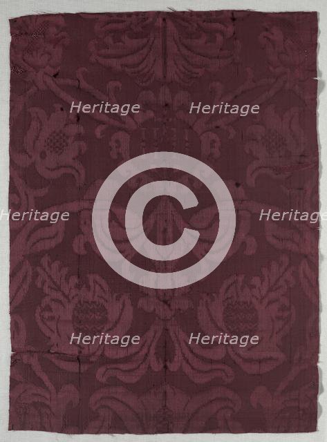 Silk Fragment, late 1600s. Creator: Unknown.