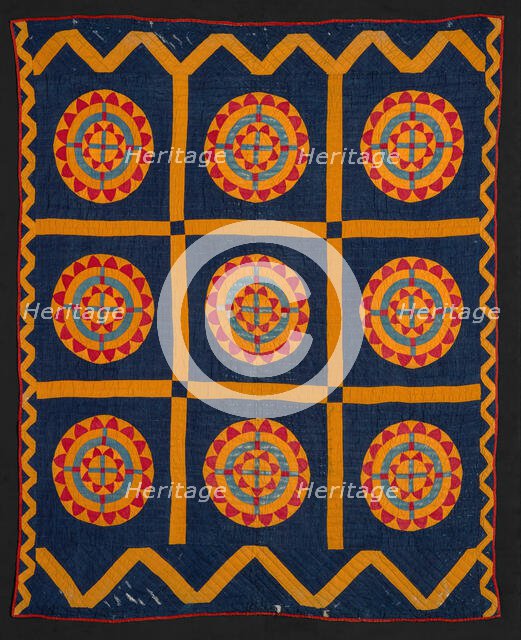 Quilt (Compass), about 1860. Creator: Anna M. Ledbetter.