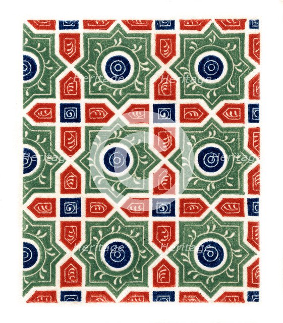 Diapered ornament, 14th century, (1843).Artist: Henry Shaw