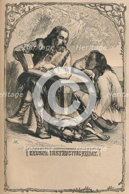 'Crusoe Instructing Friday', c1870. Artist: Unknown.