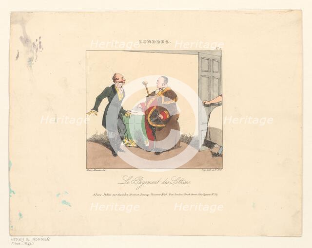 Man receives account for stupidities, 1826. Creator: Henry Bonaventure Monnier.