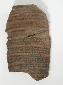 Ostrakon with a Letter from Koletjew to Epiphanius, Coptic, 600. Creator: Unknown.