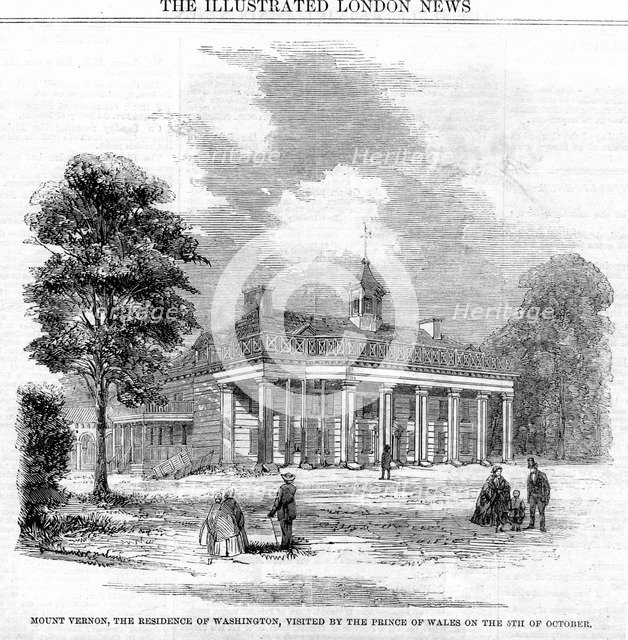 Mount Vernon, the Residence of Washington, 19th century. Artist: Unknown