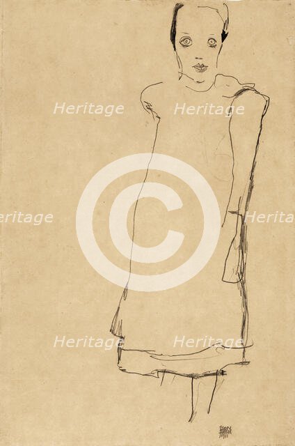 Standing girl, 1911. Creator: Schiele, Egon (1890-1918).